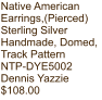 Native American Earrings,(Pierced) Sterling Silver Handmade, Domed, Track Pattern NTP-DYE5002 Dennis Yazzie $108.00