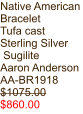 Native American Bracelet Tufa cast Sterling Silver  Sugilite Aaron Anderson AA-BR1918 $1075.00 $860.00