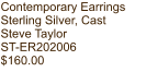 Contemporary Earrings Sterling Silver, Cast Steve Taylor ST-ER202006 $160.00